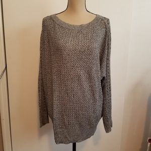 Lane Bryant 14/16 Open Weave Black White Sweater